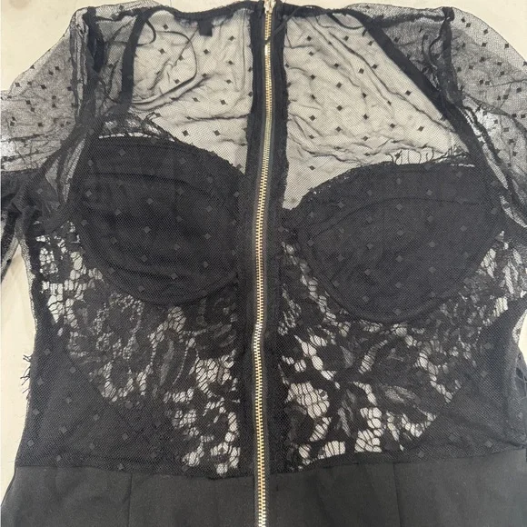Chic Black Lace Long Sleeve Dress - Picture 8 of 10